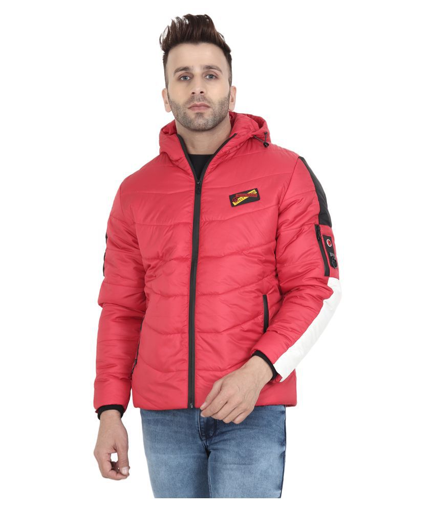     			xohy Red Quilted & Bomber Jacket