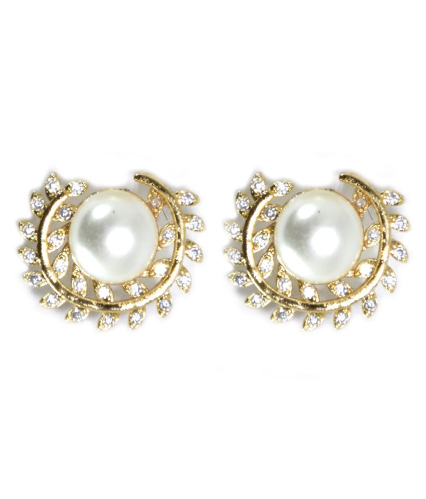 ARTIFICIAL PEARL STUD EARRING WITH FLORAL DESIGN - Buy ARTIFICIAL PEARL ...