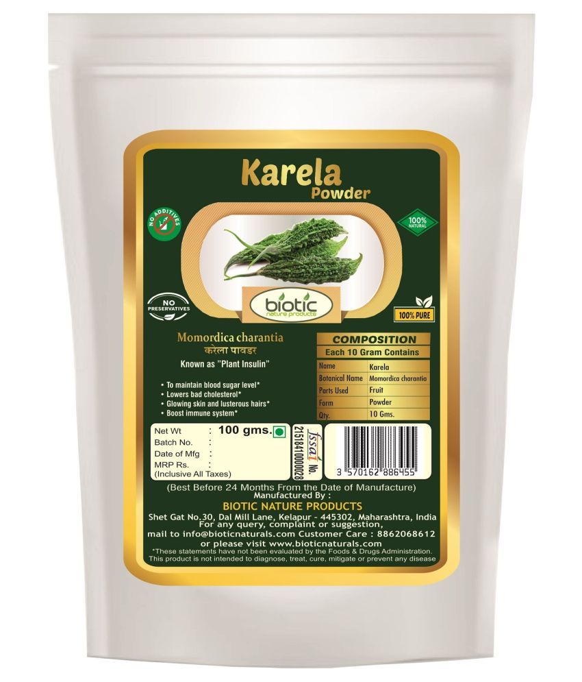 Biotic Neem, Karela & Gurmar Powder for Diabetes Powder 300 gm Pack of 3 Buy Biotic Neem