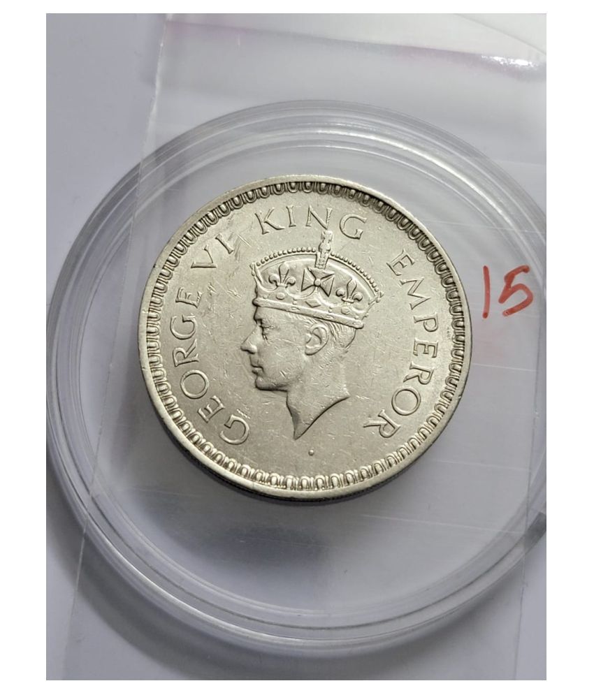     			George VI One Rupee 1943 Silver Coin High Grade