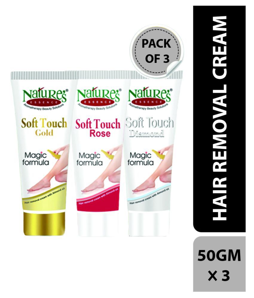 Natures Essence Magic Formula Soft Touch Hair Removal Cream Gold, Rose &  Diamond 100 g Pack of 3: Buy Natures Essence Magic Formula Soft Touch Hair  Removal Cream Gold, Rose & Diamond
