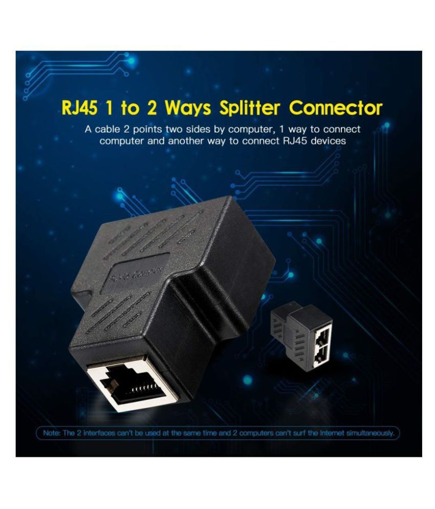 2 Pack RJ45 Female 1 to 2 Dual Female Port LAN Ethernet Network Connector for Cat5 Cat6 JahyShow RJ45 Splitter Adapter 