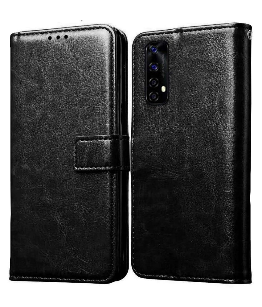    			Realme Narzo 20 Pro Flip Cover by NBOX - Black Viewing Stand and pocket