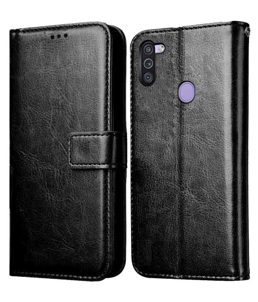    			Realme Narzo 20A Flip Cover by NBOX - Black Viewing Stand and pocket