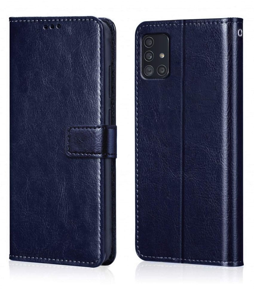     			Samsung Galaxy A31 Flip Cover by NBOX - Blue Viewing Stand and pocket