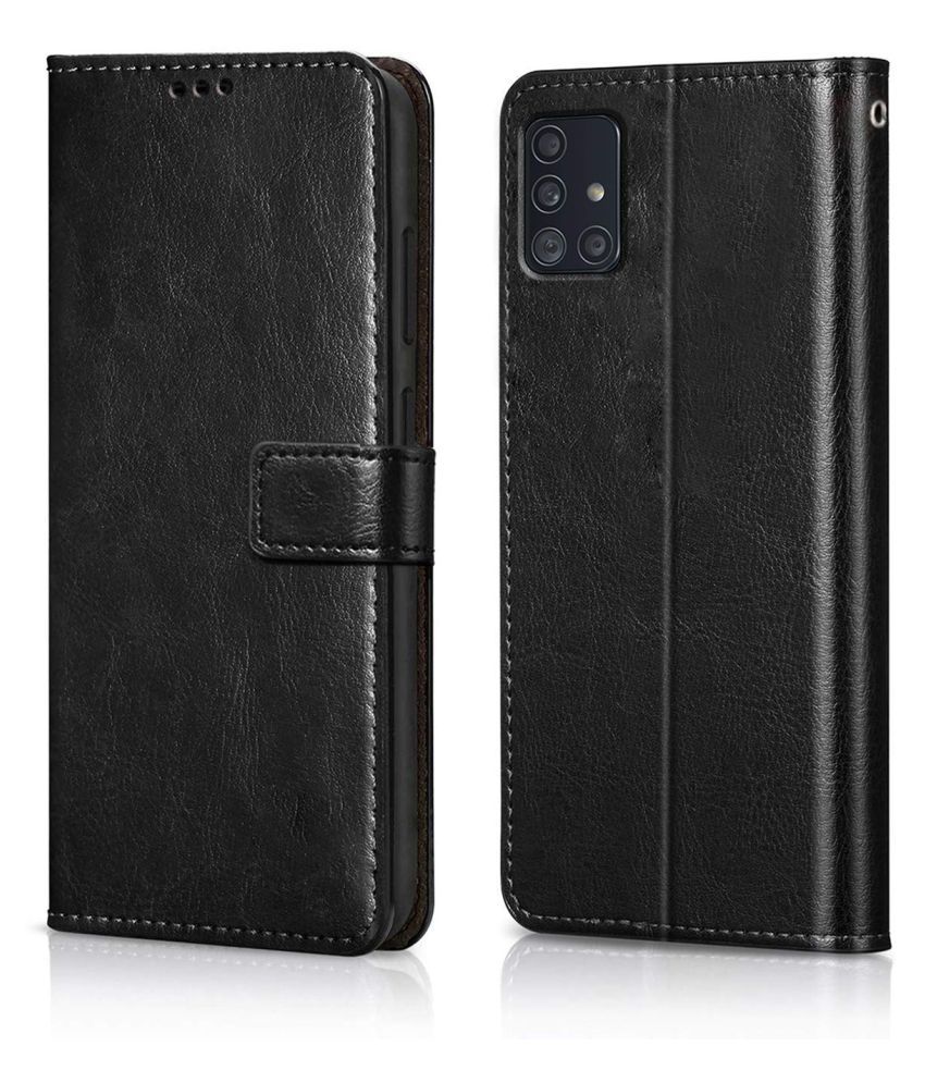     			Samsung Galaxy A31 Flip Cover by NBOX - Black Viewing Stand and pocket