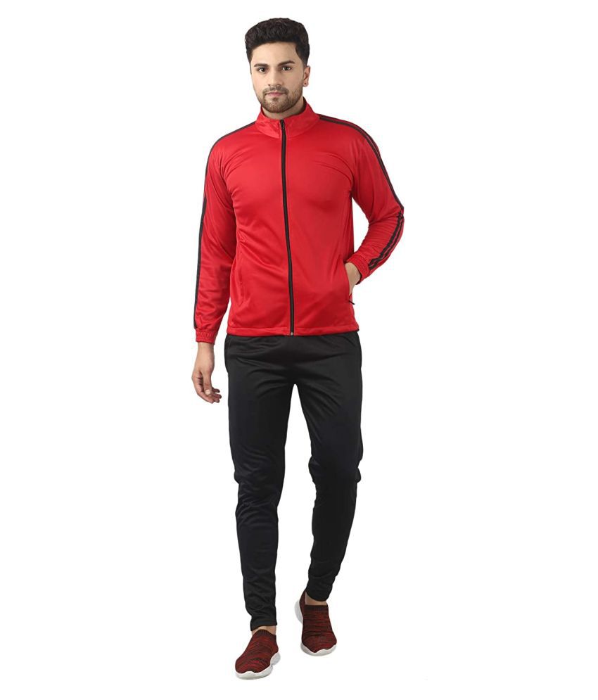 oaks & dew Red Polyester Tracksuit - Buy oaks & dew Red Polyester ...