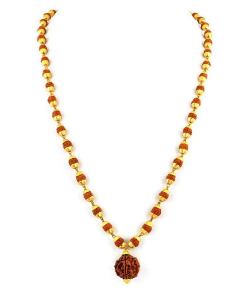     			100% Original Certified 5 Mukhi Rudraksha Mala With Gold Plated Cap