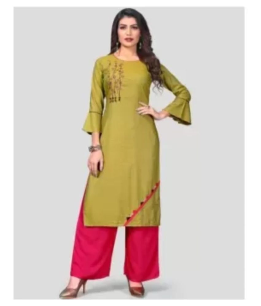     			Perfect cloth store - Multicolor Rayon Women's Straight Kurti ( Pack of 1 )