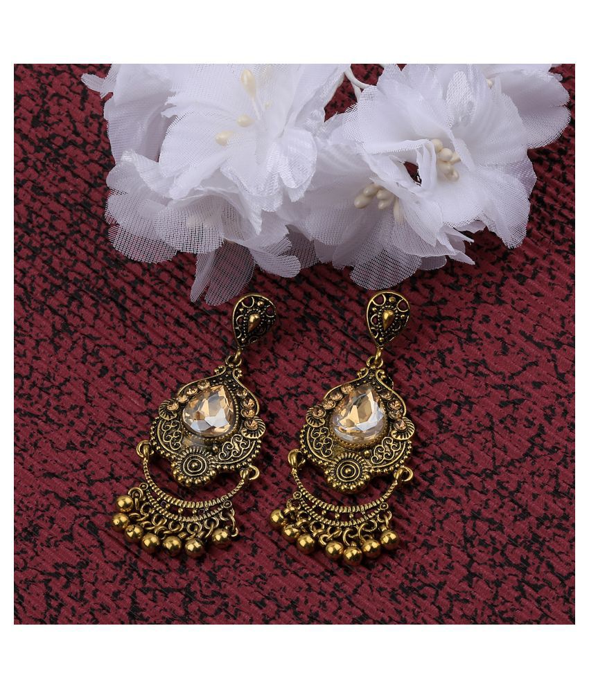     			SILVER SHINE  Charm Delicated Patry Wear Golden Dangle Earring For Women Girl