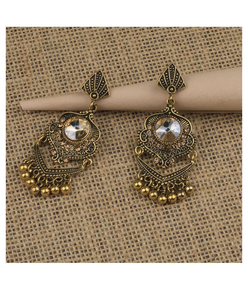     			SILVER SHINE  Exclusive Patry Wear Gold Plated Traditional Earring For Women Girl