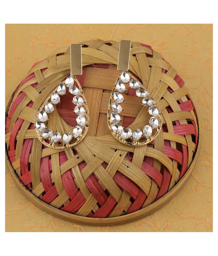     			SILVER SHINE  Gold Plated Fashion Diamond Dangle Earring For Women Girl