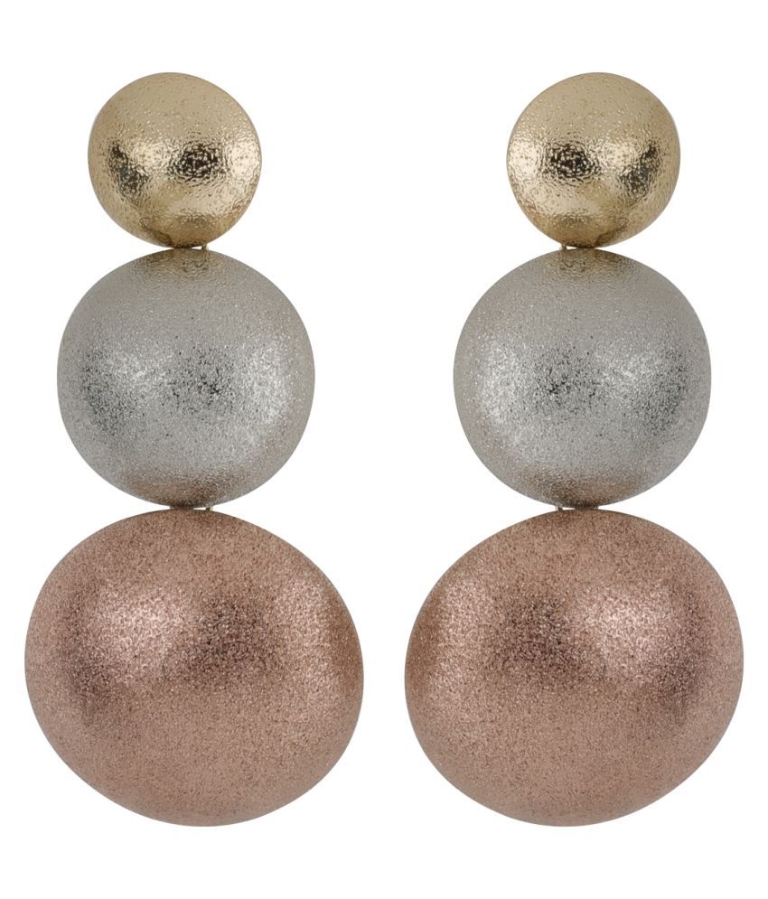     			SILVER SHINE  Stylist Designer 3-Toned Party Wear Drop Earring For Girls and Women Jewellery