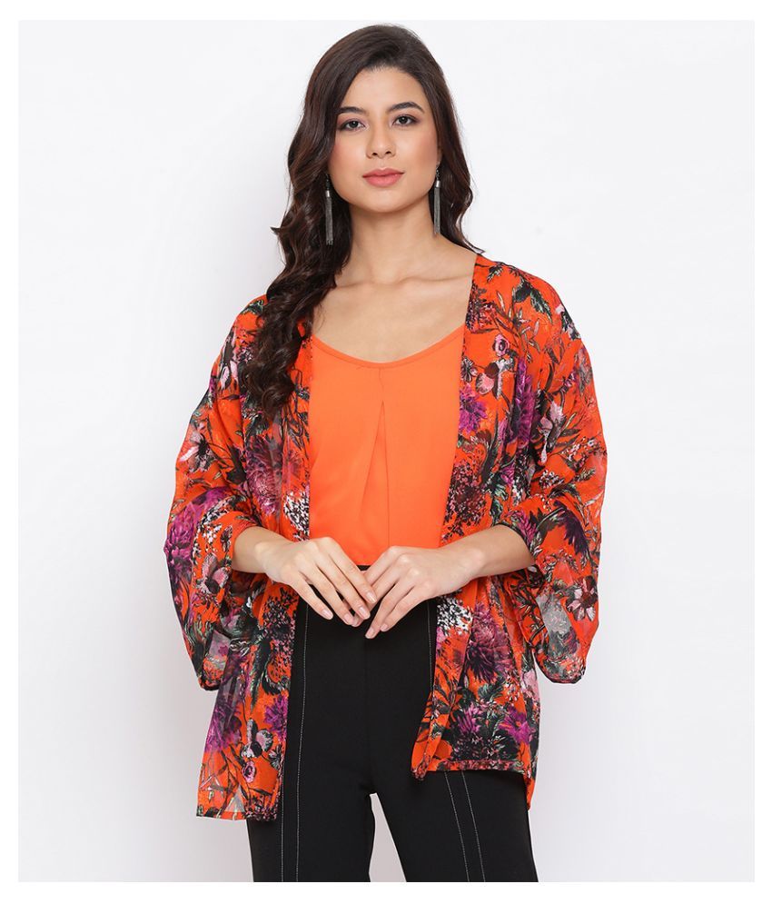     			Oxolloxo Polyester Blend Shrugs - Orange