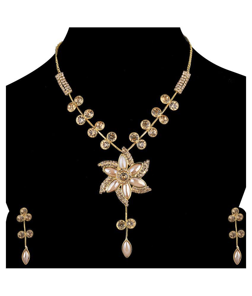 Silver Shine Alloy Golden Contemporary Contemporary/Fashion Antique Necklaces Set