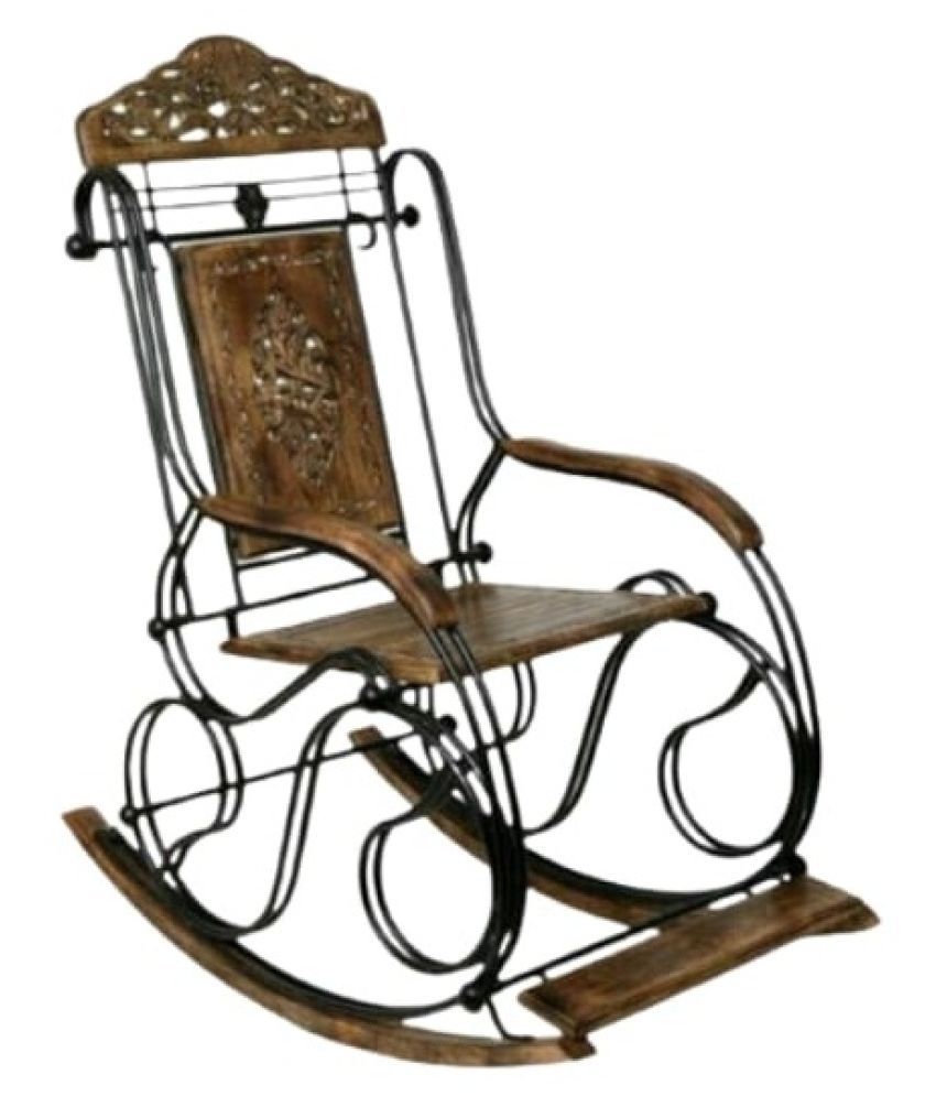 arman art craft wooden  iron rocking chair