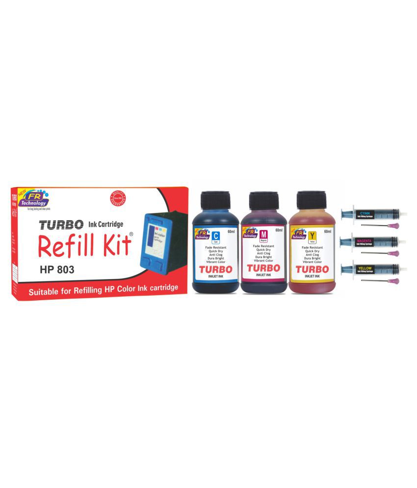 TURBO Refill Kit Multicolor Pack of 3 Refill Kit for hp 803 color