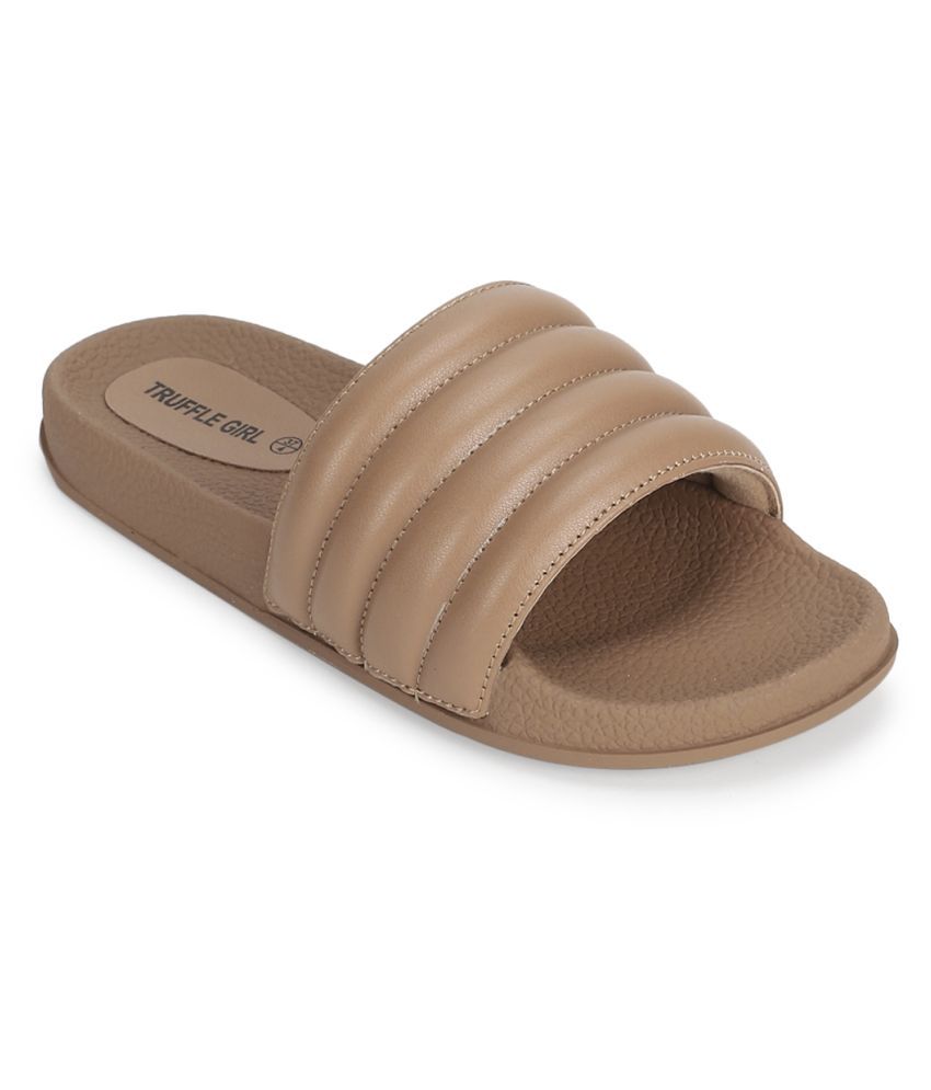 Truffle Collection Beige Slides Price in India- Buy Truffle Collection ...