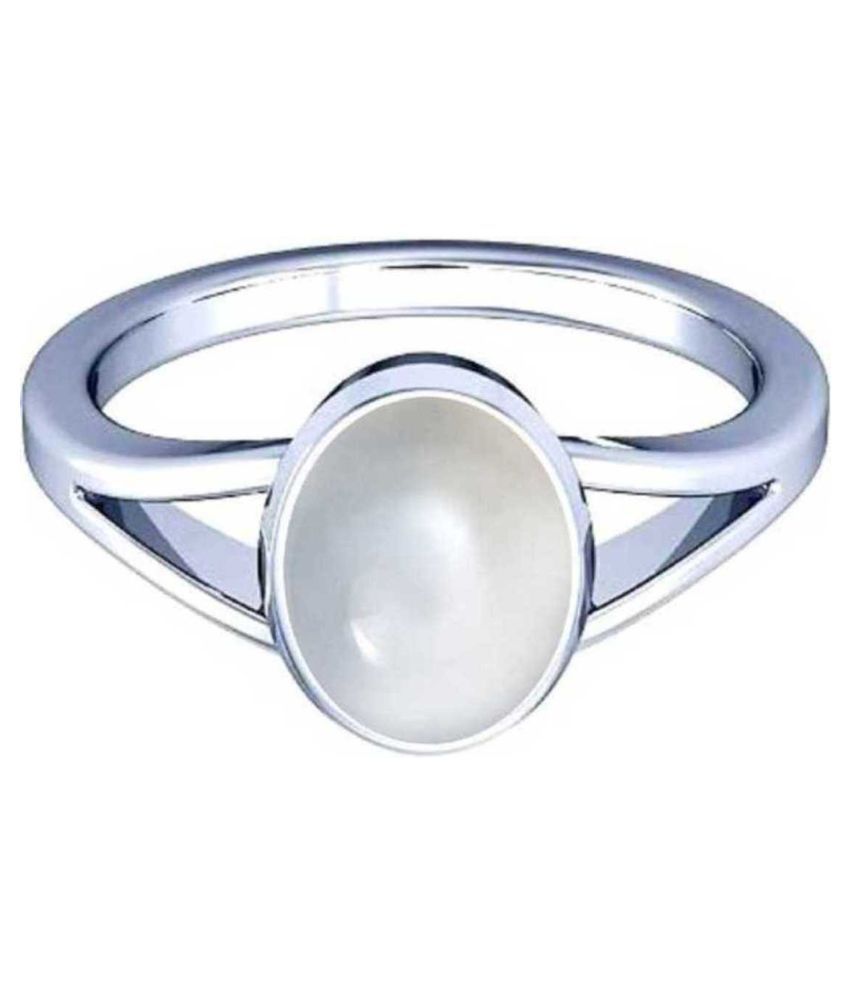 9.25 Carat Moonstone ring natural white rainbow moonstone panchdhatu