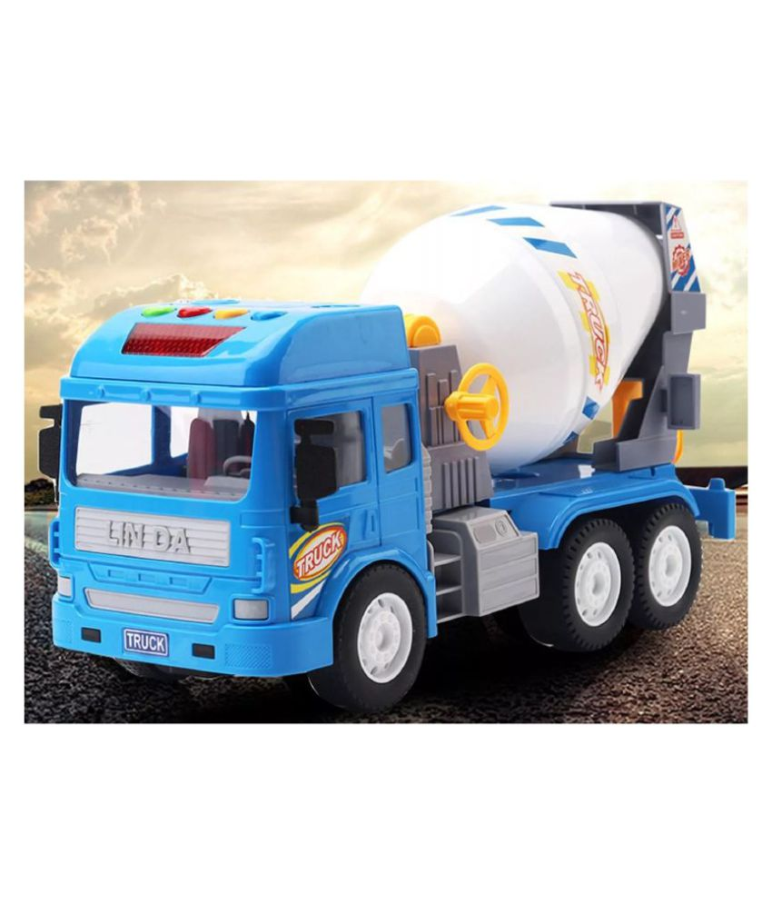 Fastdeal Real Mechanism Cement Mixer Construction Truck Toy with Light