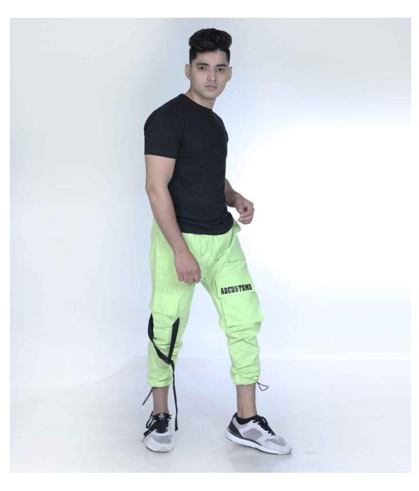 mens green cargo joggers