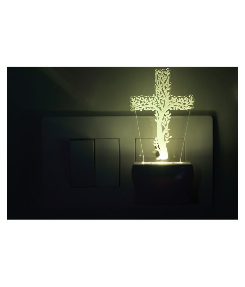     			AFAST Tree Shaped Holy Cross 3D Illusion LED Night Lamp Multi - Pack of 1