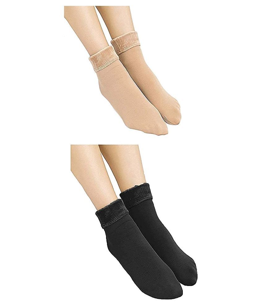     			PENYAN - Multicolor Cotton Women's Ankle Length Socks ( Pack of 2 )