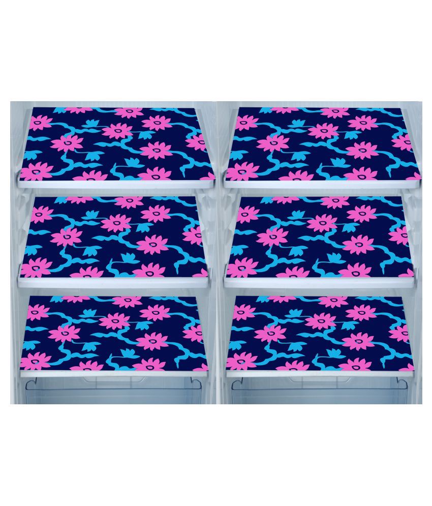     			E-Retailer Set of 6 PVC Pink Fridge Mats