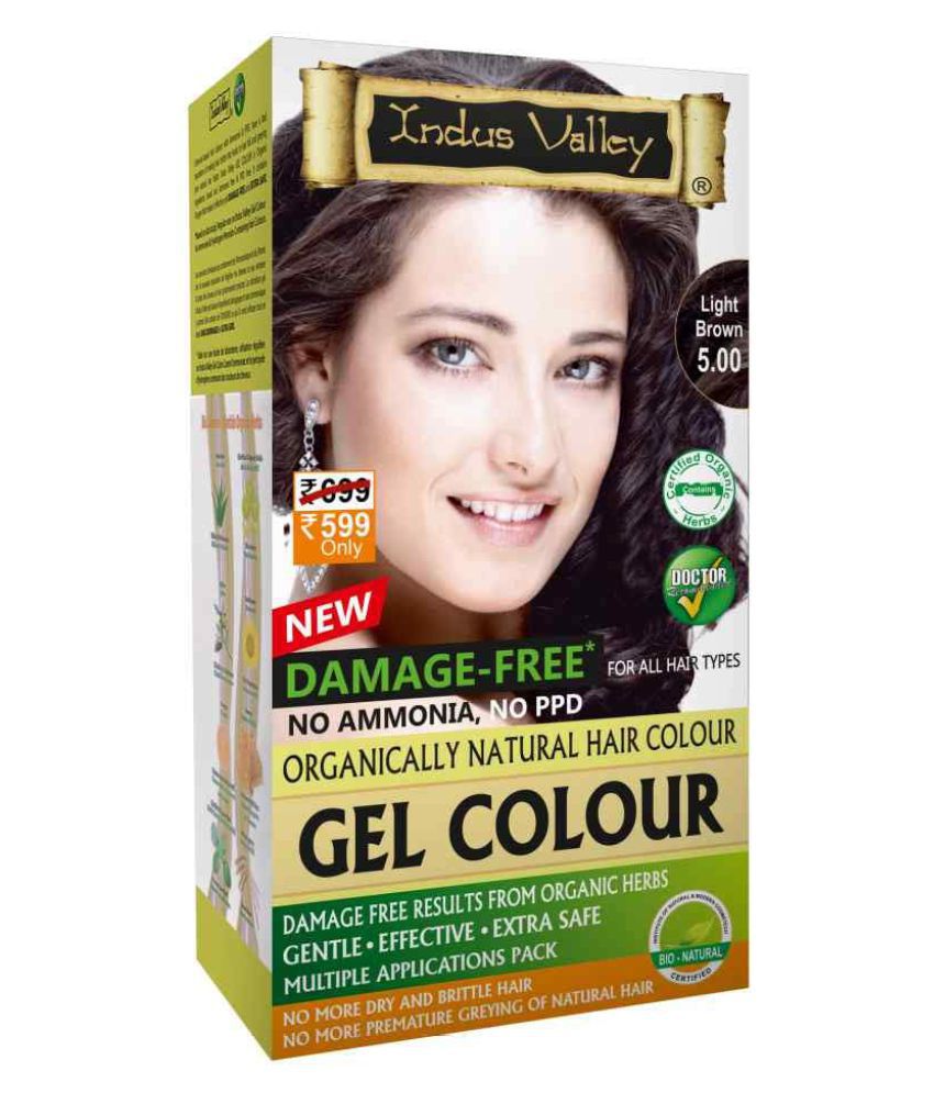     			Indus Valley Organically Natural Hair Color No Ammonia Gel Hair Color Light Brown 5.00 , Light Brown ()