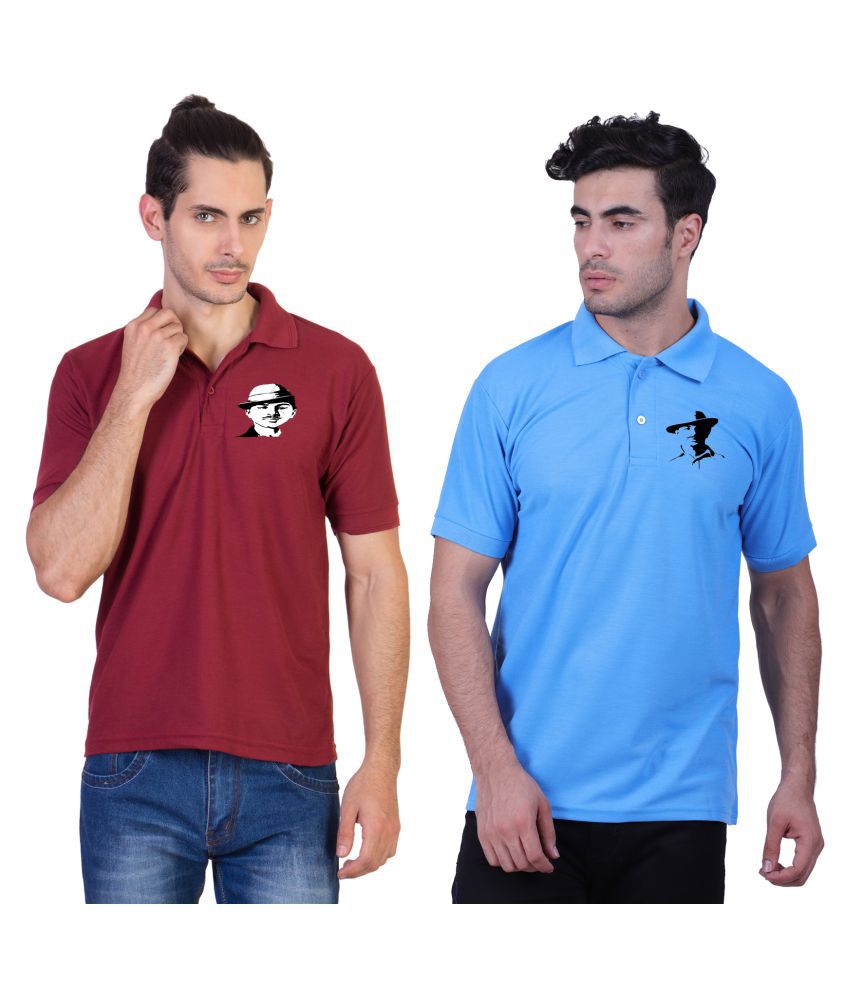    			HVN Cotton Multicolor Printed Polo T Shirt