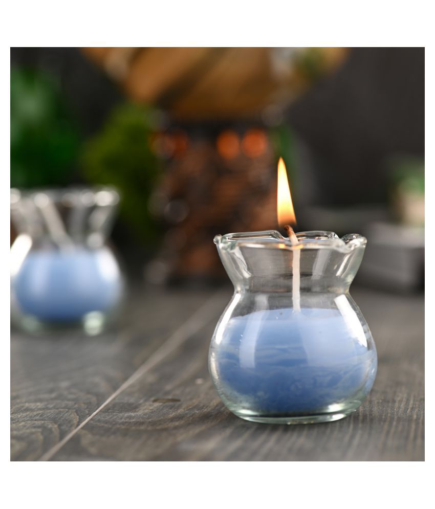     			Somil Blue Jar Candle - Pack of 2