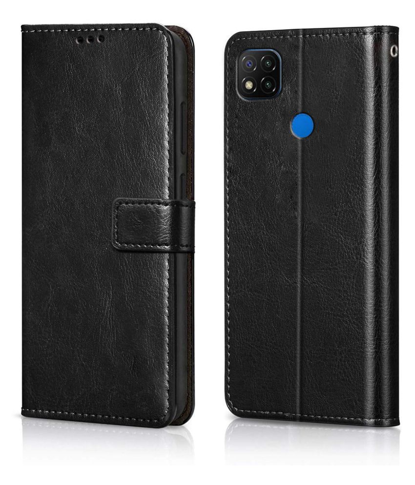     			Xiaomi Redmi 9A Flip Cover by NBOX - Black Viewing Stand and pocket
