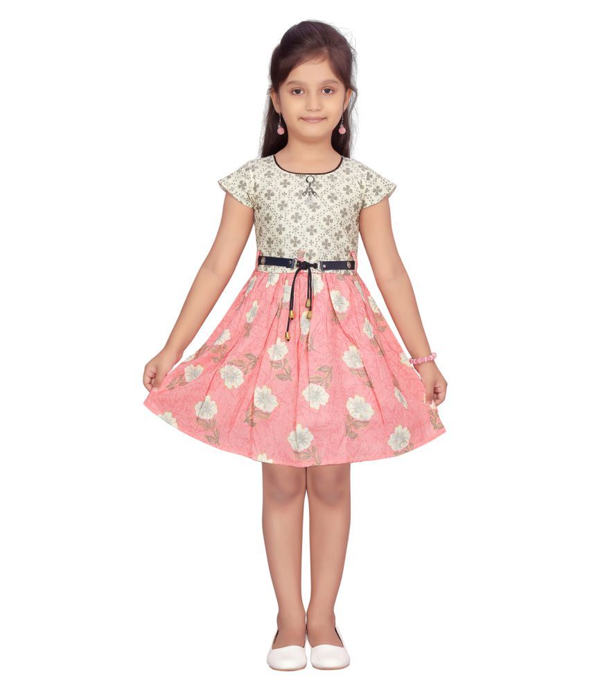 pink colour frock for ladies