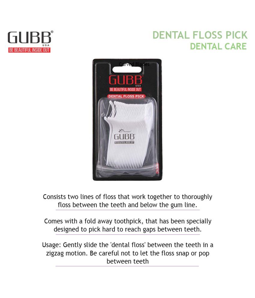 Gubb Dental Floss & Picks, 24x2 Pieces Dental Picks 24 Pcs Pack of 2