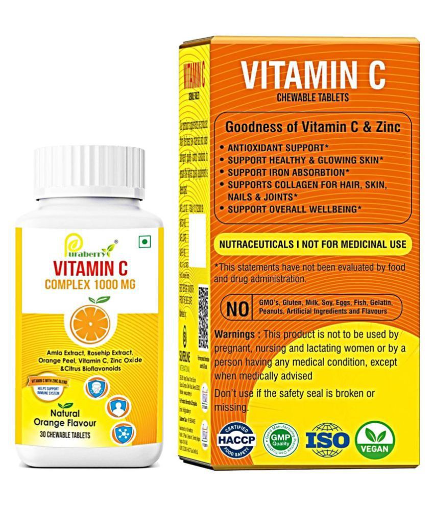 Puraberry Chewable Vitamin C Complex With Zinc Immunity 30 Tablets 1000 Mg Buy Puraberry Chewable Vitamin C Complex With Zinc Immunity 30 Tablets 1000 Mg At Best Prices In India Snapdeal