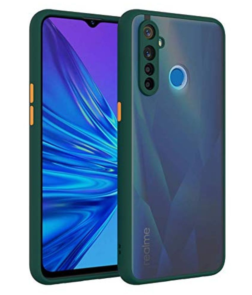 Realme 5 Bumper Cases Designer Hub - Green Smoke Matte Back Cover