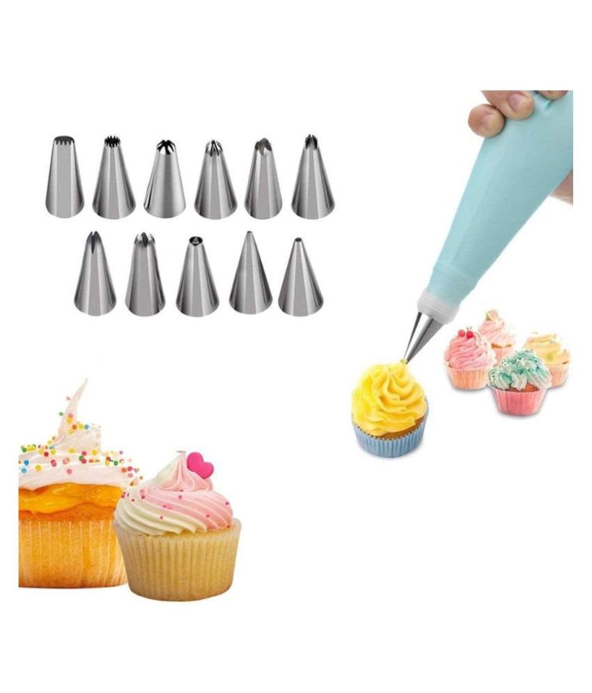 Zanny 12 Piece Piping Bag Nozzles Cake Decorating Tool Set Frosting