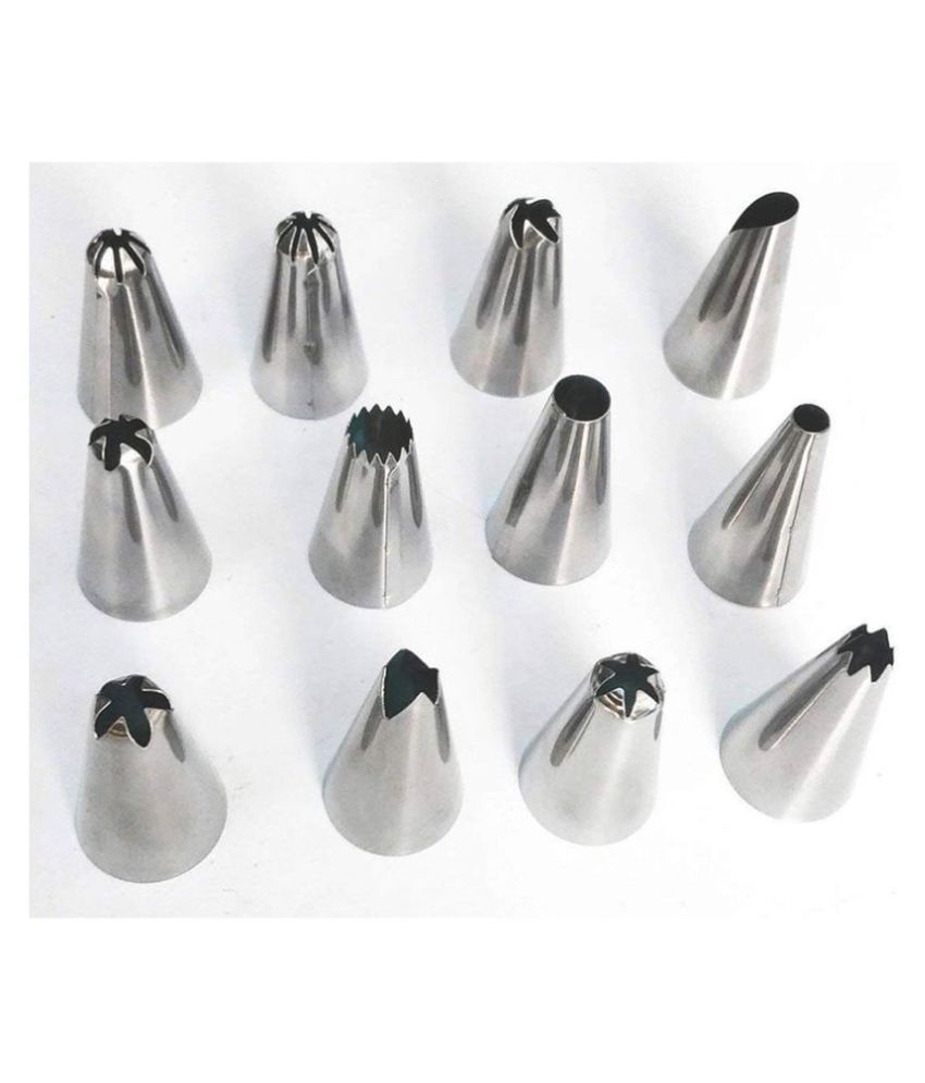 Zanny 12 Piece Piping Bag Nozzles Cake Decorating Tool Set Frosting ...