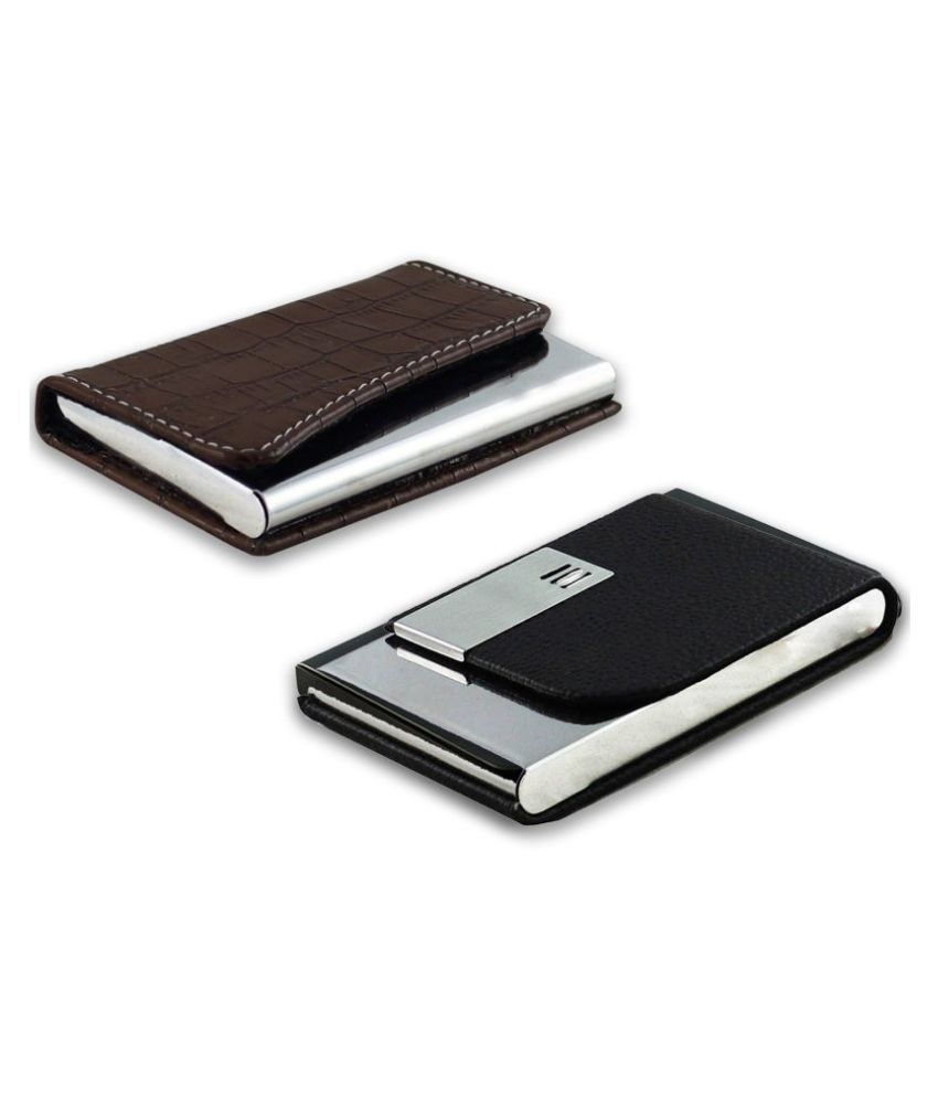     			auteur A16-52  Multicolor Artificial Leather Professional Looking Visiting Card Holders for Men and Women Set of 2 (upto 10 Cards Capacity)
