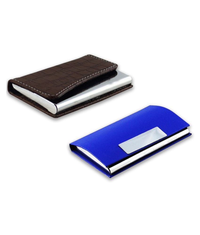     			auteur A16-54  Multicolor Artificial Leather Professional Looking Visiting Card Holders for Men and Women Set of 2 (upto 10 Cards Capacity)