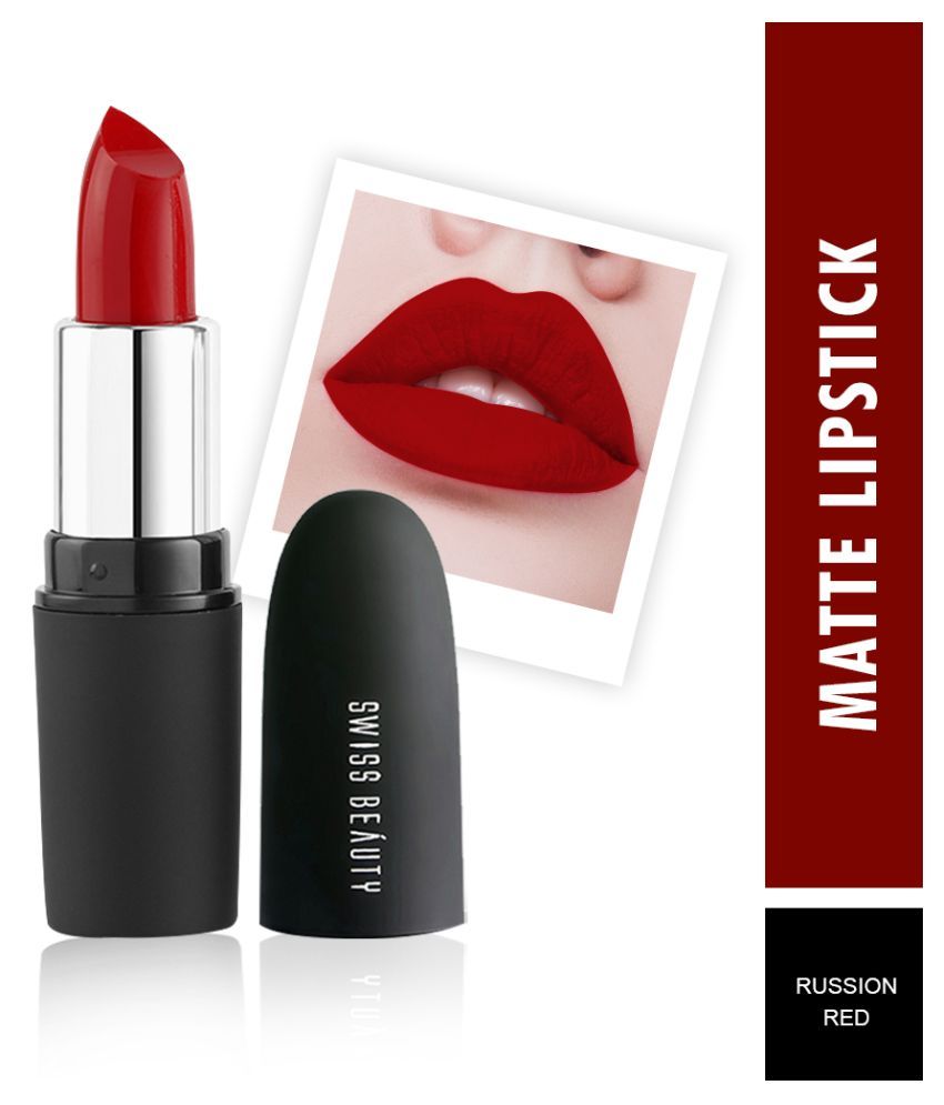     			Swiss Beauty Matte Lipstick (Russian Red), 3.8gm