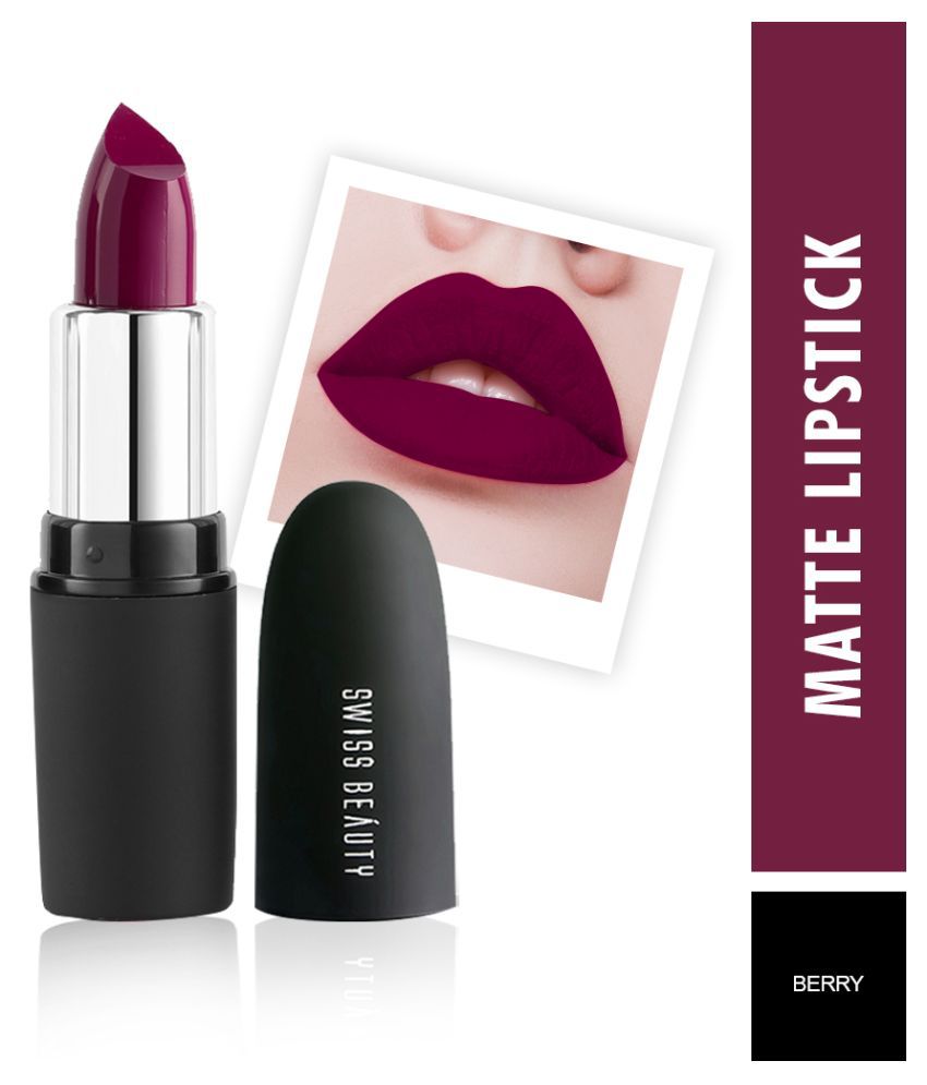     			Swiss Beauty Matte Lipstick (Berry), 3.8gm