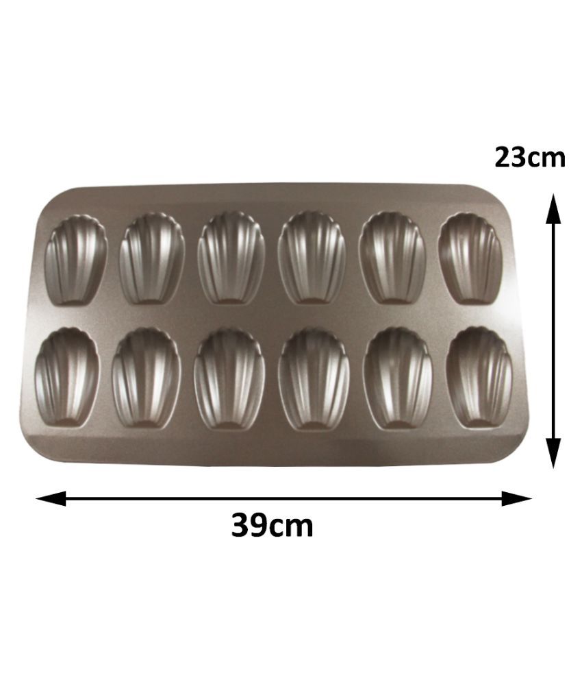 FineDecor Madeleine Pan (12Cavity) NonStick Seashell Shape Madeleine