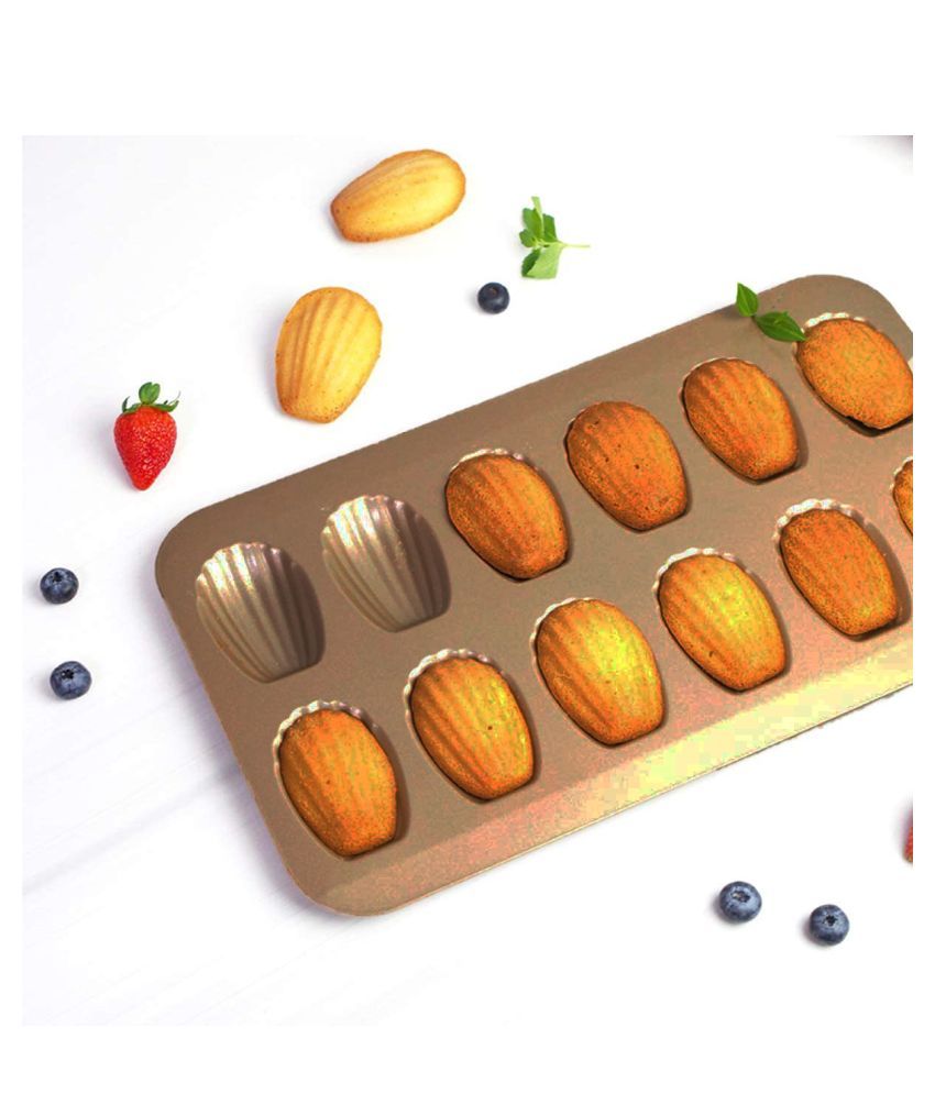 FineDecor Madeleine Pan (12Cavity) NonStick Seashell Shape Madeleine