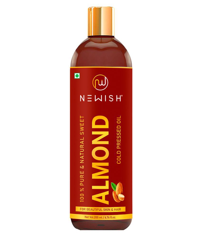 Newish Pure Cold Pressed Sweet Almond Oil for Hair and Skin 200 ml (Pack of 1)