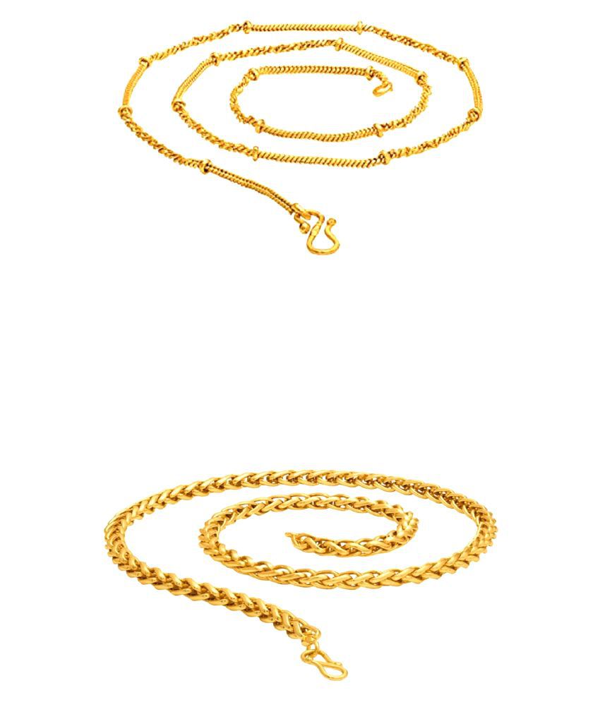     			Shankhraj Mall Gold Plated Mens Women Necklace Chain combo-100312