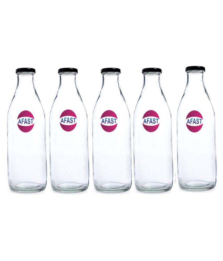     			Afast Glass Storage Bottle, Clear, Pack Of 5, 1000 ml