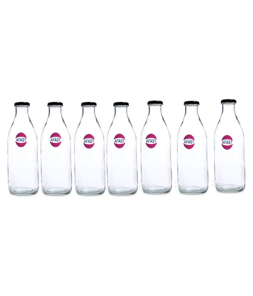     			Afast Glass Storage Bottle, Clear, Pack Of 7, 1000 ml