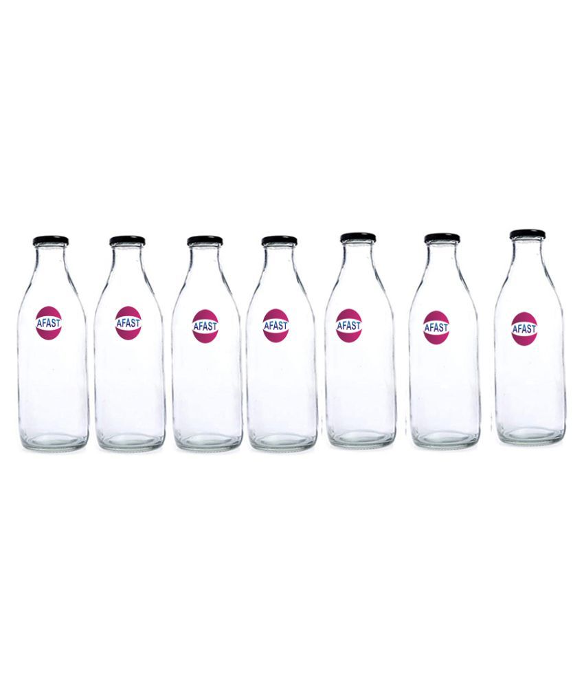     			Afast Glass Storage Bottle, Clear, Pack Of 7, 1000 ml