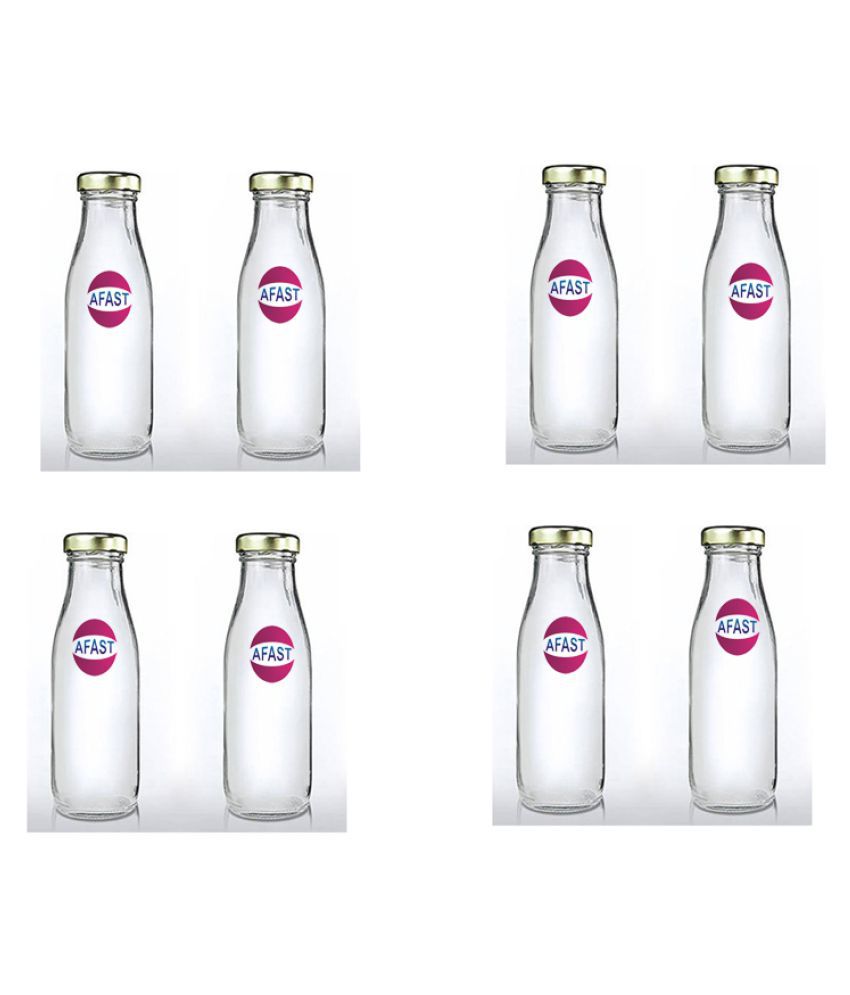     			Afast Glass Storage Bottle, Clear, Pack Of 8, 300 ml